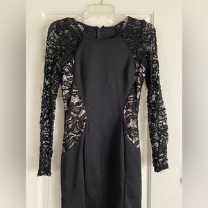 Black and lace knee length dress